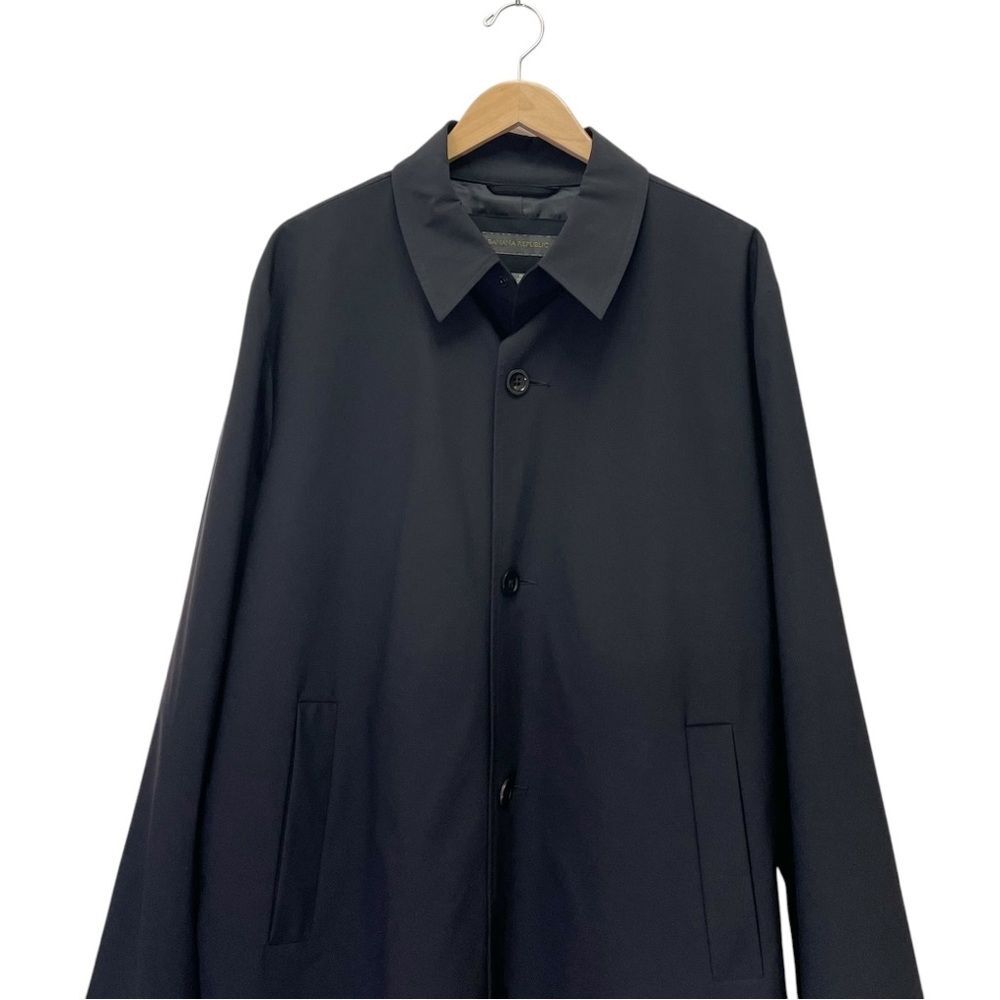 Banana Republic Y2K Trench Coat Black Raincoat Men’s Size XL Vintage Spring 2001 - Picture 7 of 11